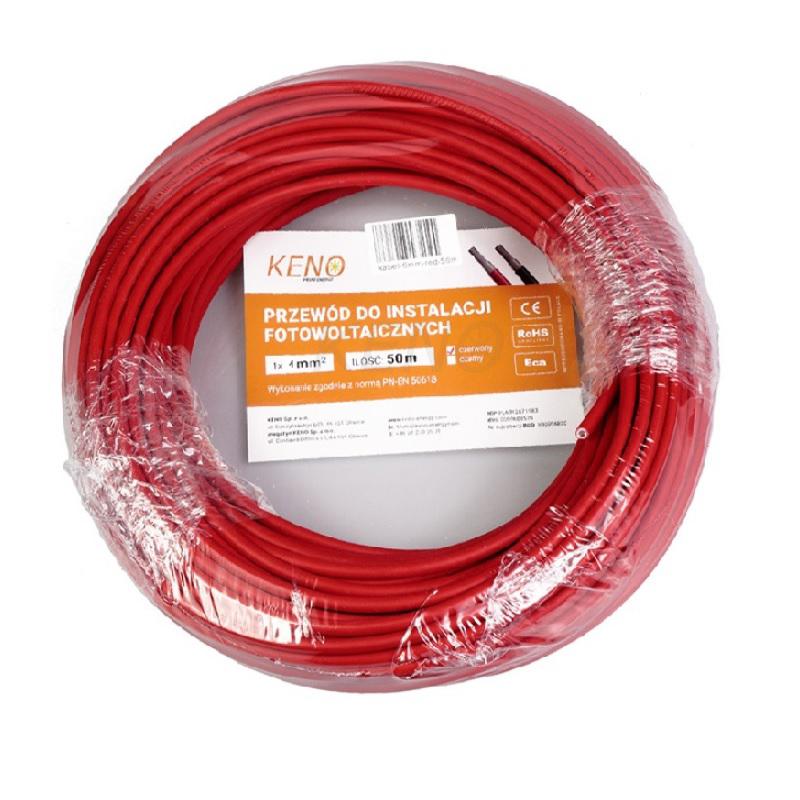 KENO kabelis 4mm² raudonas, pakuotė 50m