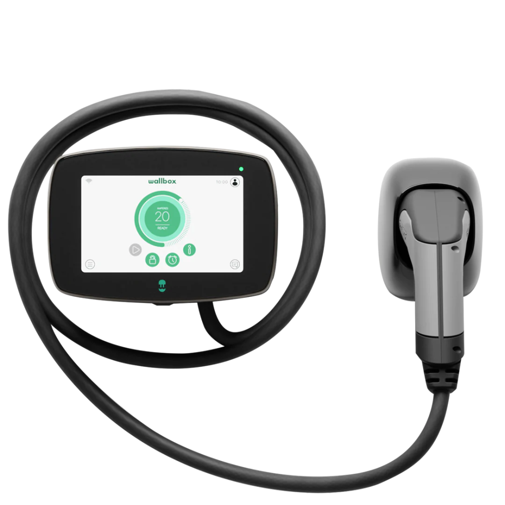 EV įkrovimo stotelė Wallbox Commander 2 22kW (5m cable, Black/White)