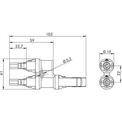 MC4 jungtis LAPP EPIC SOLAR 4 Splitter MFF (1x male, 2x female)