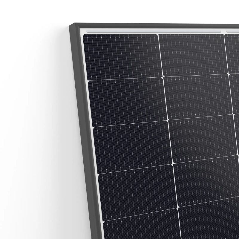 JA Solar 470W fotovoltinis modulis, Half-cut juodas rėmelis, dvigubas stiklas, MC4-EVO2 jungtis, 30 mm, 1200 mm laidas