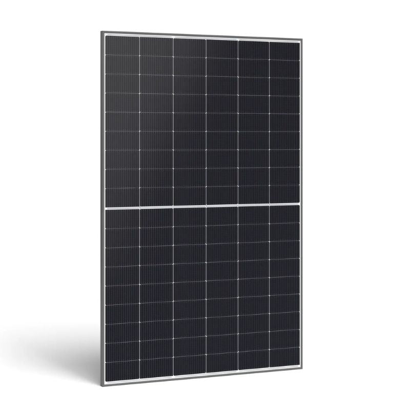 JA Solar 470W fotovoltinis modulis, Half-cut juodas rėmelis, dvigubas stiklas, MC4-EVO2 jungtis, 30 mm, 1200 mm laidas