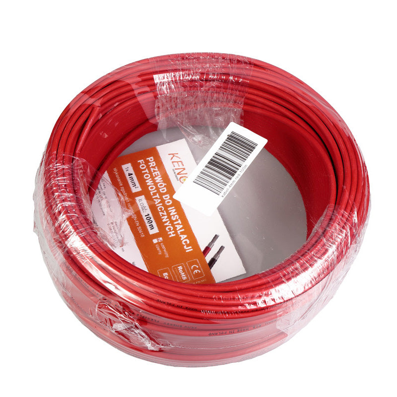 KENO kabelis 4mm² raudonas, pakuotė 100m