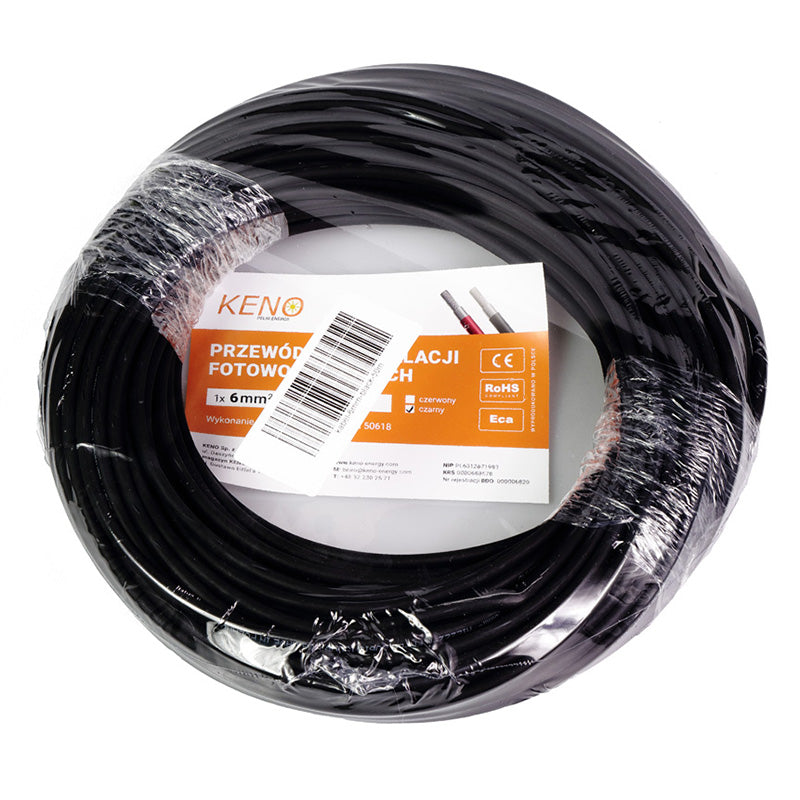 KENO kabelis 6mm² juodas paketas 50m