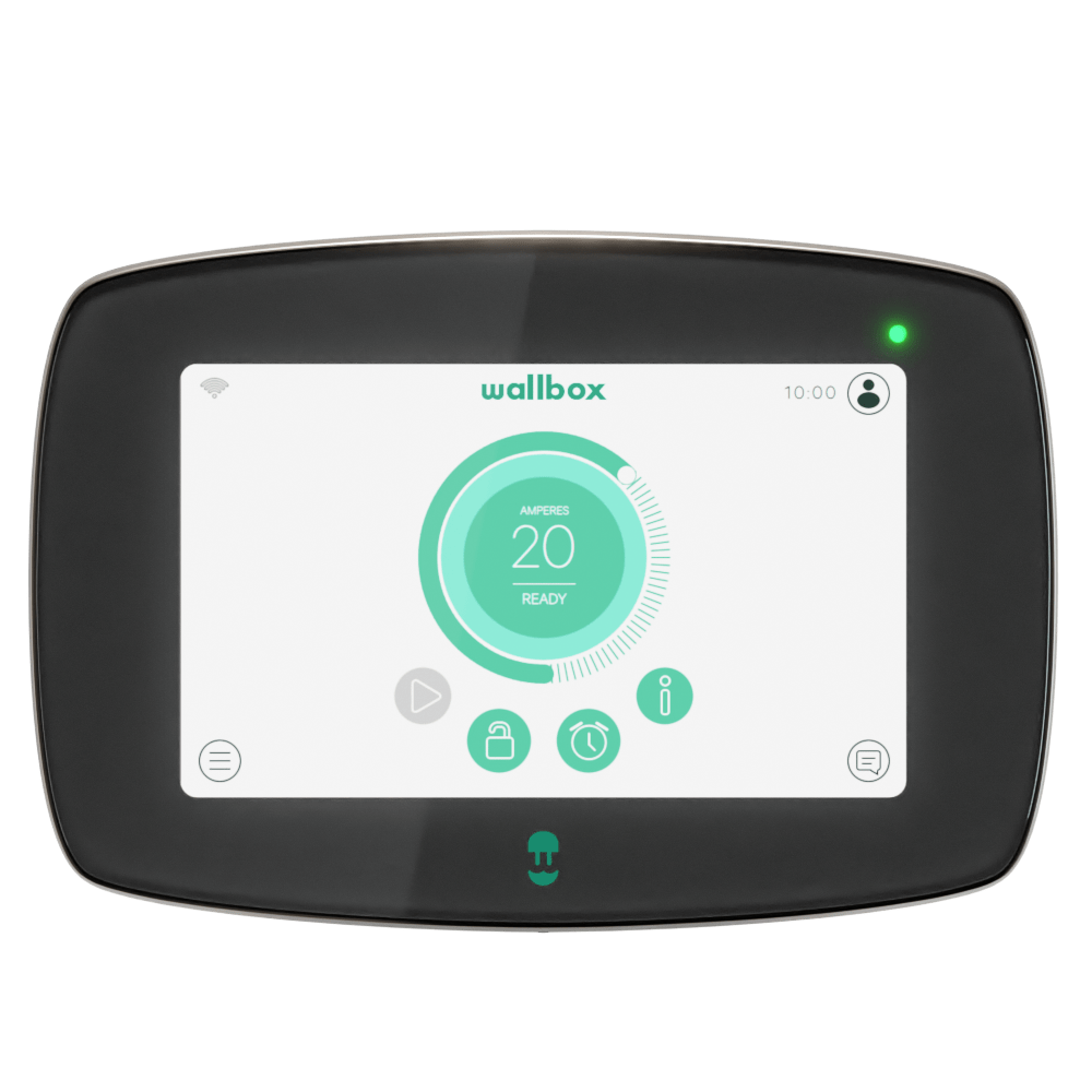 EV įkrovimo stotelė Wallbox Commander 2 22kW (5m cable, Black/White)